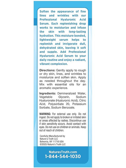 Nature's Truth Hyaluronic Acid Serum for Skin | 1 fl oz | Topical Liquid