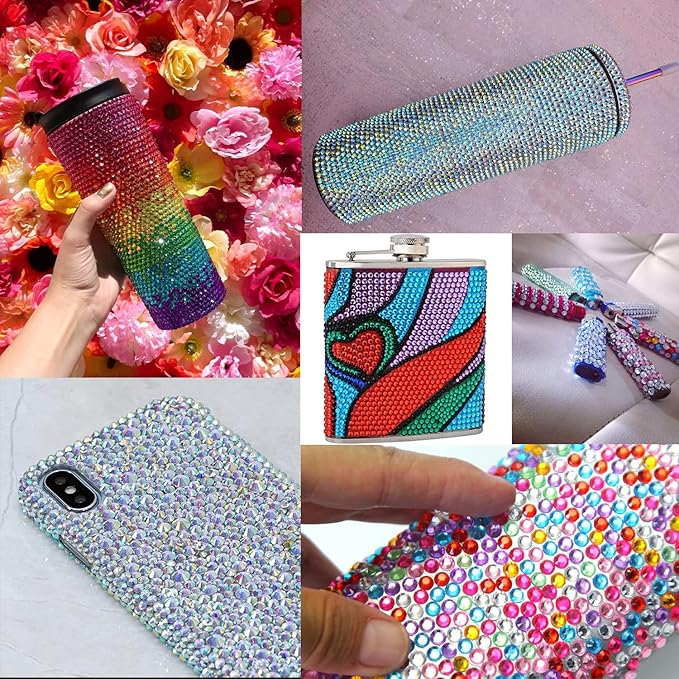 Flat Back Rhinestone Kits Colorful Rhinestones+Crystal AB Gems