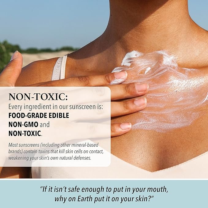 | Sunblock® SunScreen Lotion SPF 35+ | All Natural Organic Zinc Unscented Sunscreen for Sun Protection | All Natural Personal Care (3.3 oz | Single)