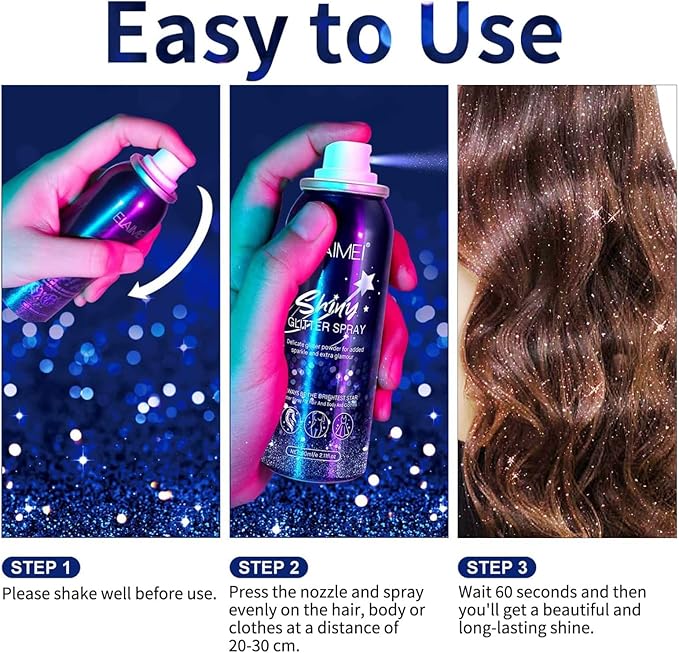 Body Glitter Spray, Glitter Spray for Hair, Body 2.11Fl Oz
