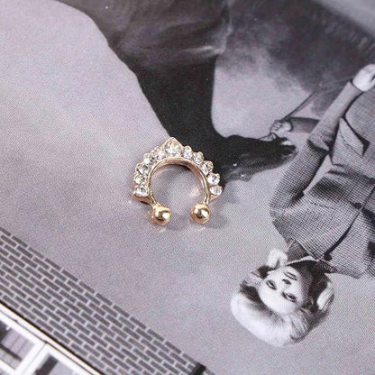 Boho Crystal Ear Cuff Earrings Gold Cz Pave