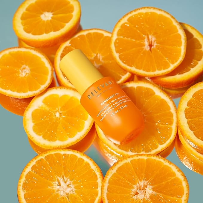 RELEVANT Sunburst C+ Vitamin C Serum for Face - Skin Brightening Face Serum with Vitamin C, Vitamin E Oil, Jojoba Oil & More - Skin Care Serum for Dark Spots, Even Skin Tone, Fine Lines & Wrinkles