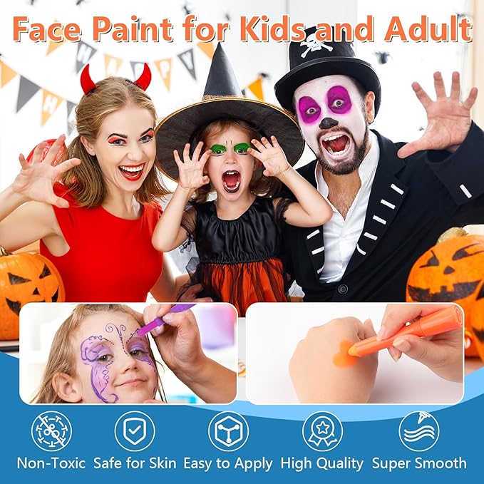 30PCS Glow in the Dark Body & Face Party Supplies