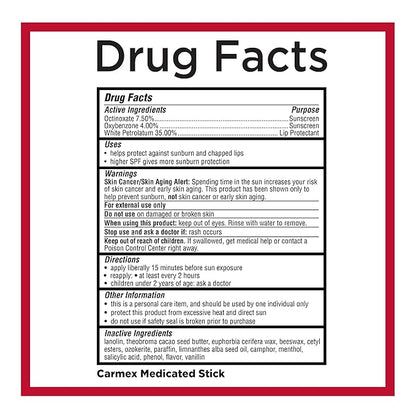 Carmex Medicated Lip Balm Sticks, Lip 0.35oz