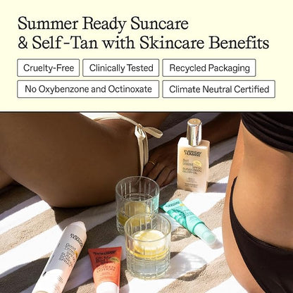 Sun Blush Glowing Self Tanning Drops Australian Made 1.0 fl.oz | Sun-Kissed, Natural Face & Body Gradual Self Tanner with Peptides | Fragrance Free| Everyday Humans