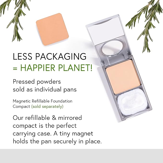 Honeybee Gardens Pressed Mineral Powder Foundation Refill, Montego, Vitamin E, 7.5g