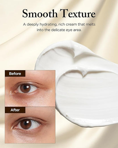 Hyoyong Korean Traditional Herbal Fermented Eye Cream Anti-Aging Treatment for Fine Lines Dark Circles with Lecithin, Botanical Extracts, Revitalizing for Sensitive Skin, 1.01 oz.