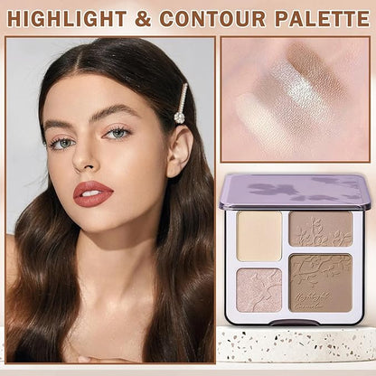 Contour Powder Highlighter Powder Contour Palette,2 In 1 Palette,Face
