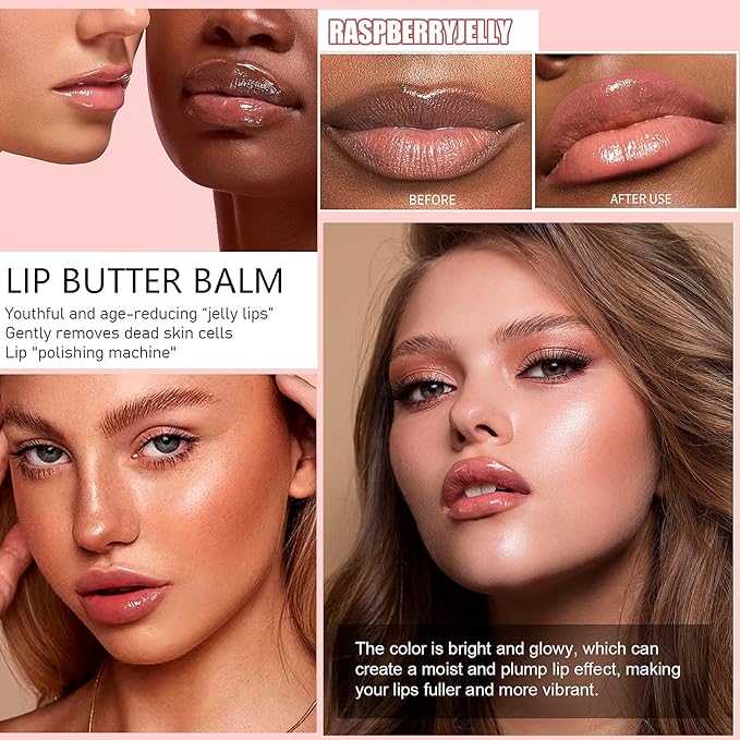 4 Color Glossy Lip Butter Balm,
