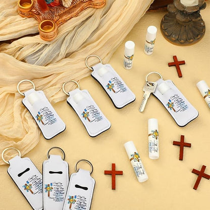 18 Sets Christian Inspiration Gift Lip Balm Bulk and Lipstick Holder Keychains Set Bible Verse Gift for Women Teacher Mom Church Favors(Everyday)