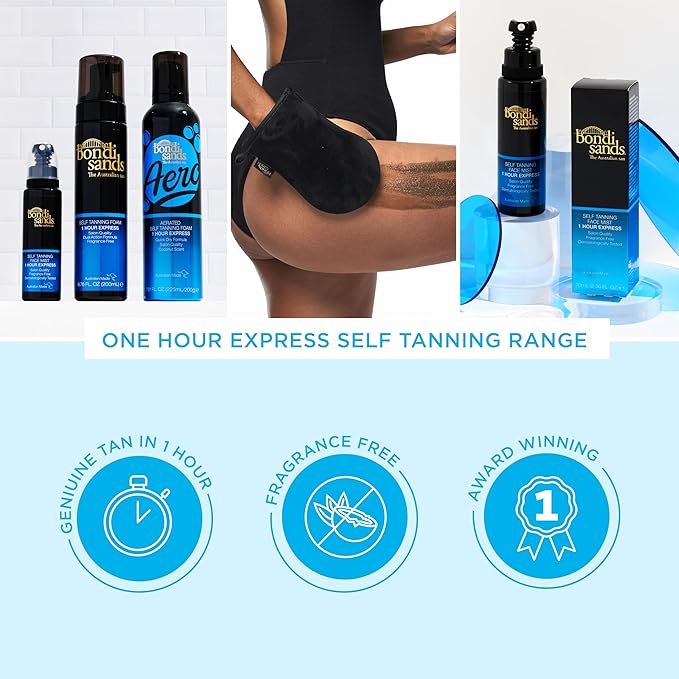 Bondi Sands 1 Hour Express Self Tanning Foam | Lightweight, Fragrance Free Self-Tanner for an Even, Streak-Free Tan | 6.76 fl oz