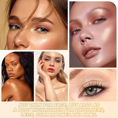 Boobeen Highlighter Makeup Palette, Long Lasting Glow Shimmer Radiant Glow