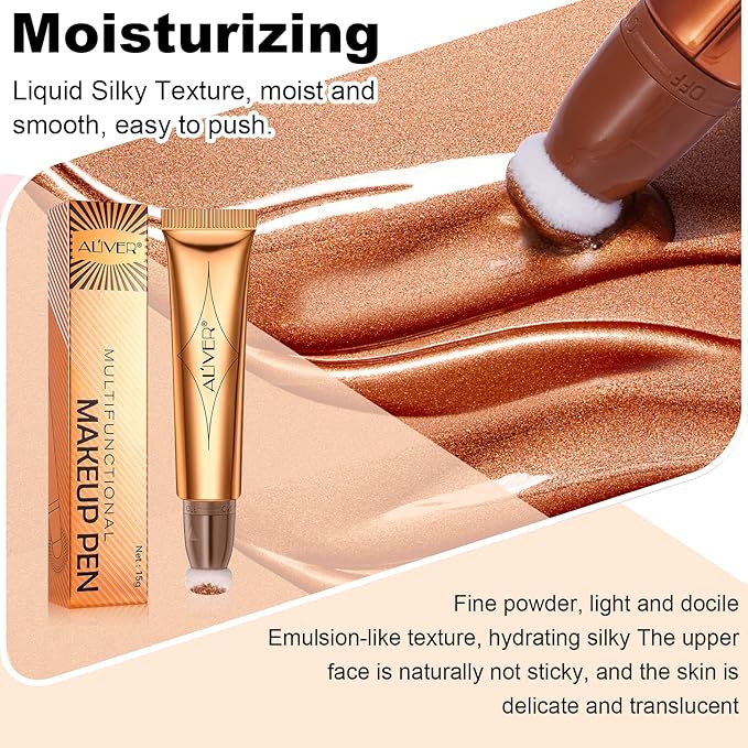 Liquid Highlighter Beauty Wand, Highlight Bronzer Stick with