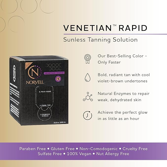Norvell Premium Sunless Tanning Solution - Venetian One, 1 Liter