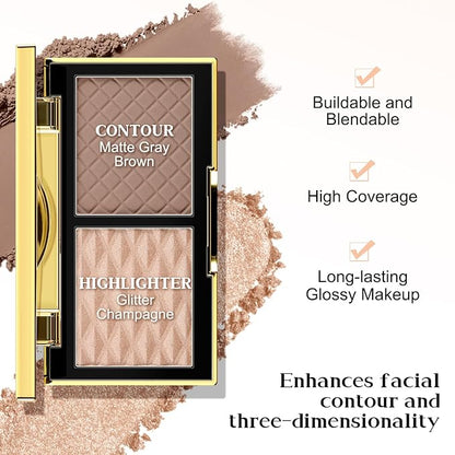 Boobeen 2 in 1 Contour Makeup Palette Highlighter