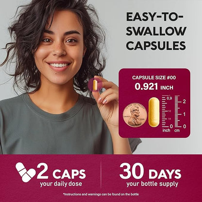 Vitamin B Complex for Men & Women - Made in USA - B-Complex: B1, B2, B3, B5, B6, B7, B8, B9, B12 with Vitamin C, Choline, Inositol - Energy, Brain & Heart Support Supplement, 60 Vegan Capsules