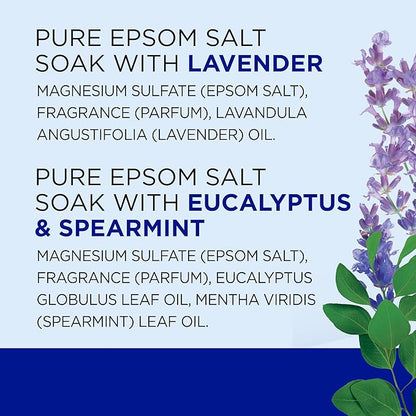 Dr Teal's Pure Epsom Salt, Lavender & Eucalyptus Duo Bundle, 3 lbs (Pack of 2)