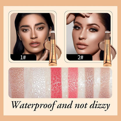 Contour Beauty Wand,Liquid Blush Wand,Face Contouring with Cushion Pink Blush