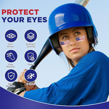 EBaokuup 50 Pairs Sport American Flag Eye Stickers, Party