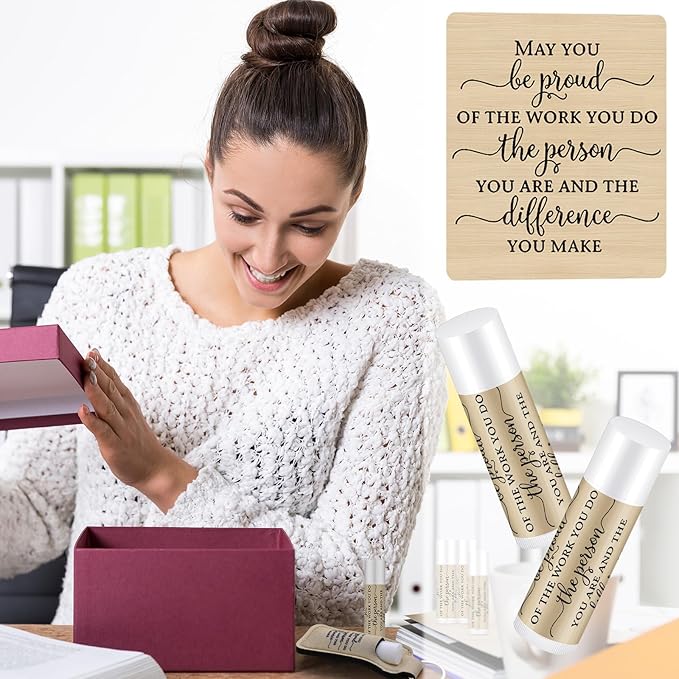 18 Sets Christian Inspiration Gift Lip Balm Bulk and Lipstick Holder Keychains Set Bible Verse Gift for Women Teacher Mom Church Favors(Proud)