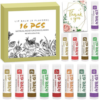 16 Pack Lip Balm, Natural Lip