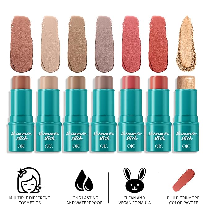 3Pcs Cream Contour Sticks Kit, Face Contouring Pen Finish (06)