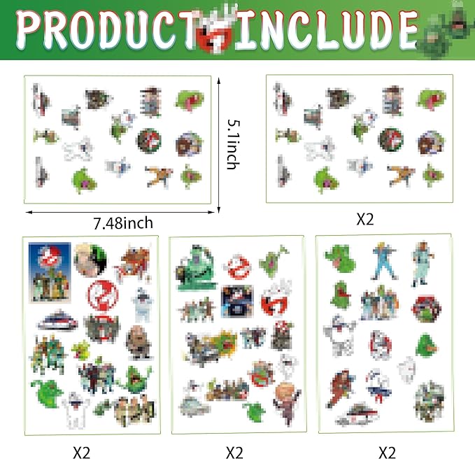 Ghost Birthday Party Supplies,8 Sheets 100Pcs Temporary Tattoos Gifts Favors