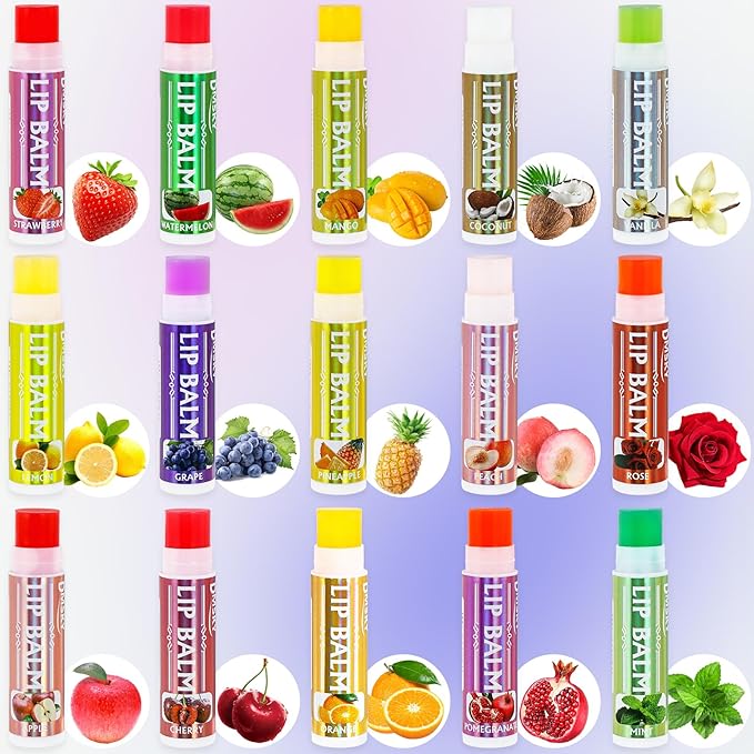 Dmsky Lip Balm 30 Pack, Colorful