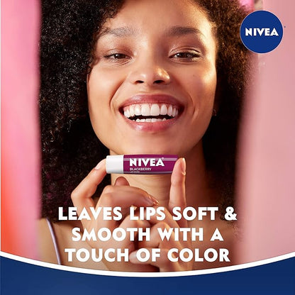 NIVEA Lip Balm, Blackberry Flavored Tinted