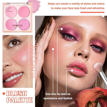 Blush Palette,Shimmer Silky Matte Blush Powder Palette,Professional Cute Face