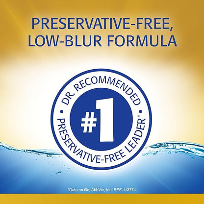 Refresh Optive MEGA-3 Lubricant Eye Drops Preservative-Free Artificial Tears, 0.01 fl oz (0.4 mL), 60 Single-Use Containers (Pack of 2)