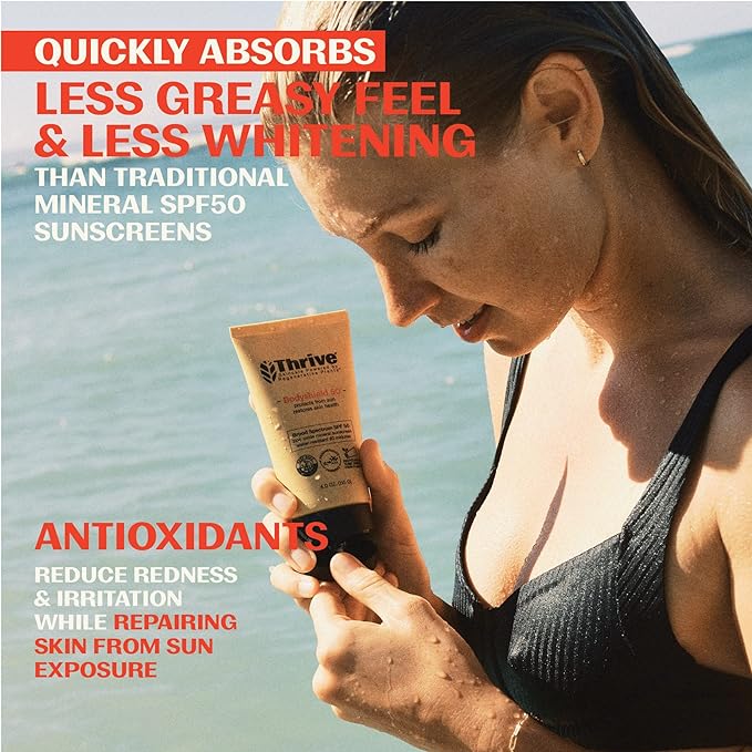Thrive Reef Safe Sunscreen SPF50 - Hawaii 104 Reef Act Compliant - Mineral Sunscreen Non-Nano Zinc Oxide - Vegan, (5.8 Oz (Pack of 1))