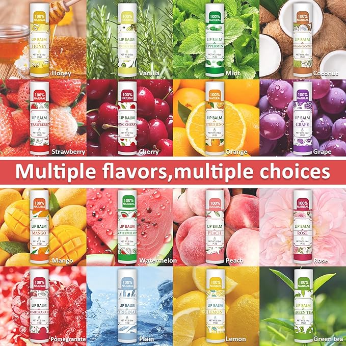 64 Pack Lip Balm, Natural Lip