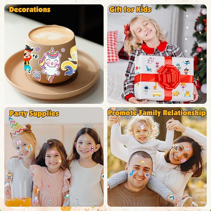 700+Pcs Luminous Tattoos For Kids, Glow In The 60 Sheets