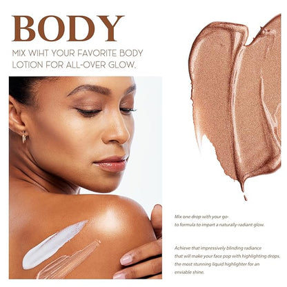 VIOLA HOUSE Liquid Highlighter Drops, Glitter Illuminator Blend (4 sunlight) 30ml