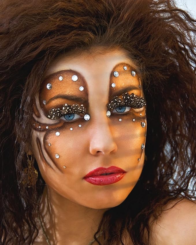 NIACONN Silver Face Jewels Gems Stick on, 10 DIY- Silver