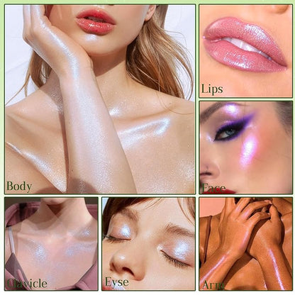 Highlighter Palette, Chameleon Face Shimmer Blush Makeup, Multichrome Face