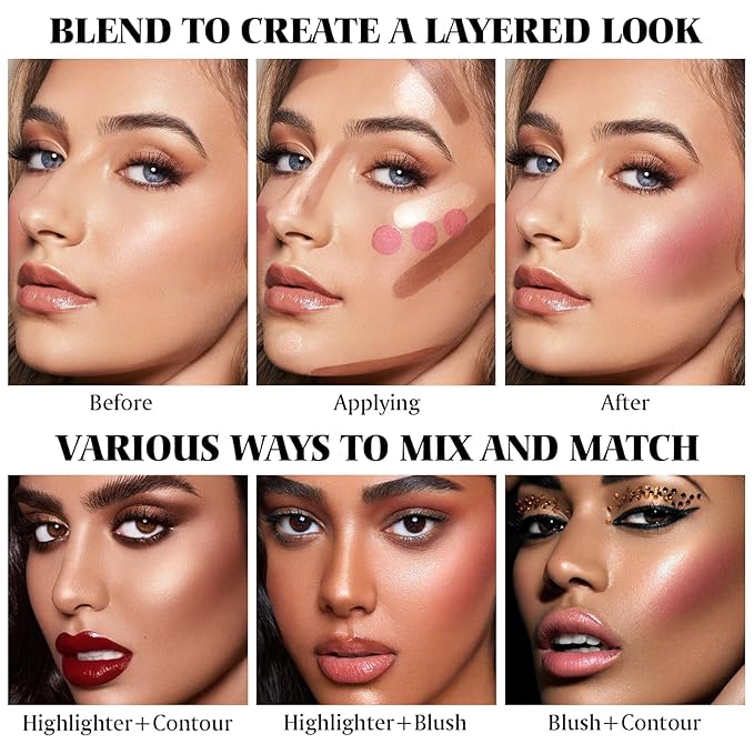3Pcs Cream Contour Stick Makeup Kit - Cream