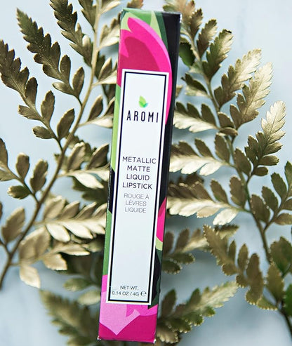 Aromi Copper Metallic Liquid Lipstick | Bronze Lip Color with Shimmery Finish, Long-lasting, Waterproof, Vegan, Cruelty-free, Handmade (Copper Bliss)