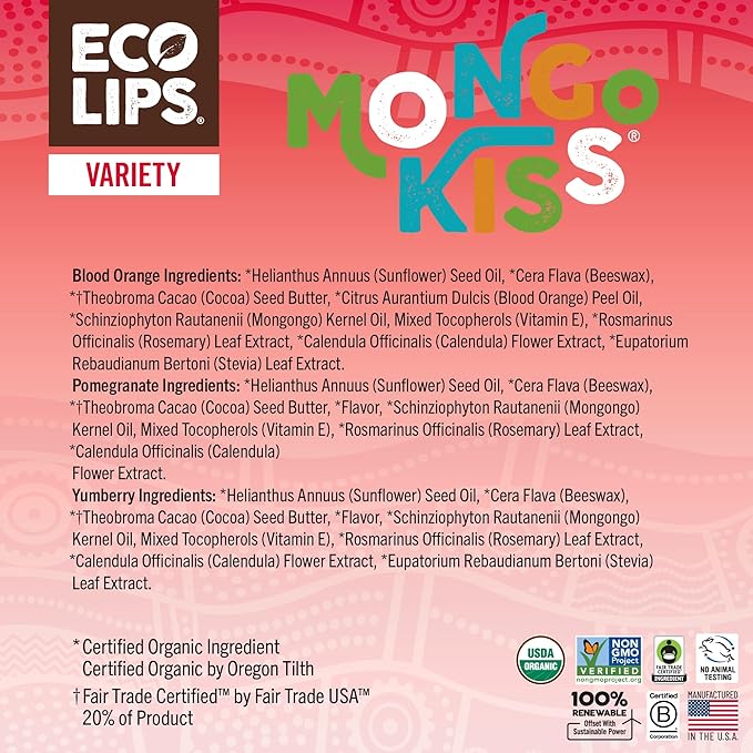 Mongo Kiss Organic Lip Balm 6-Pack Blood