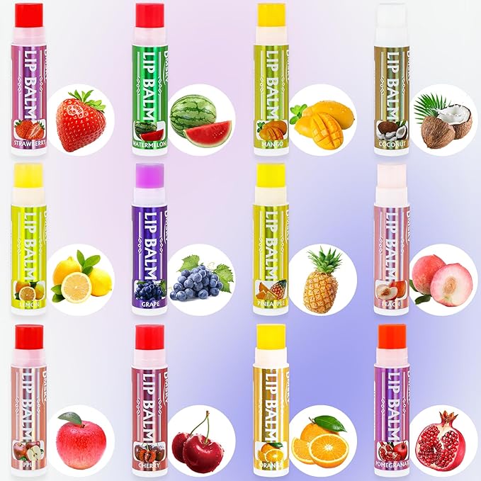 Dmsky Lip Balm 12 Pack, Colorful
