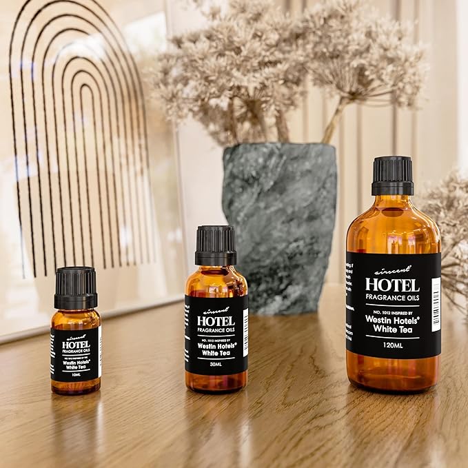 AirScent Hotel Diffuser Oil Inspired by Westin White Tea Hotel Scent - Fragrance Oil No. 1012 for Ultrasonic and Waterless Diffusers and Crafting - 10 mL, 0.34 fl oz Glass Dropper Bottle