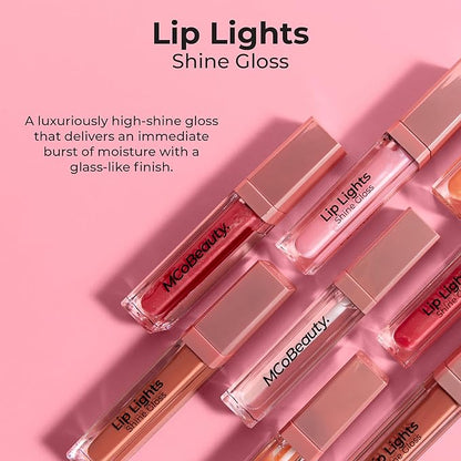 MCoBeauty LipLights Shine Gloss, Clear, Gloss for Irresistible LipLights