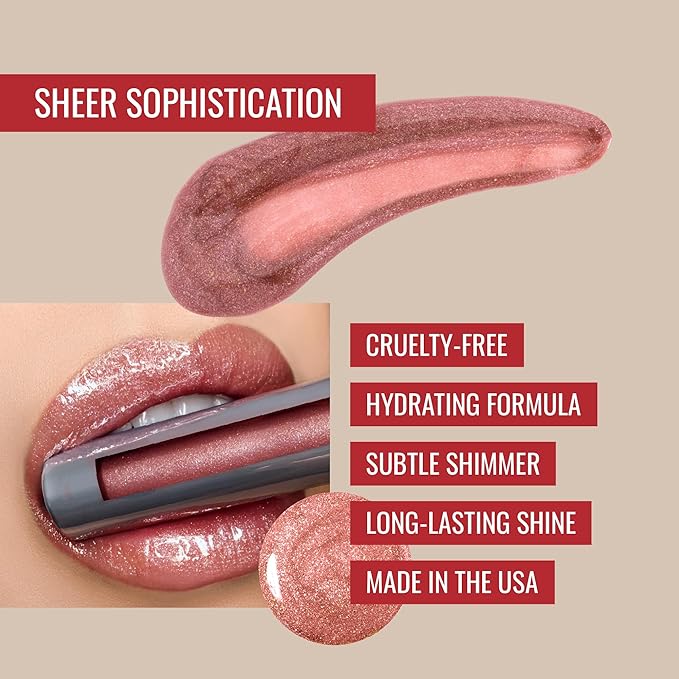 Runway Rogue Classic Lip Gloss, Semi-Sheer Golden Rose Rogue