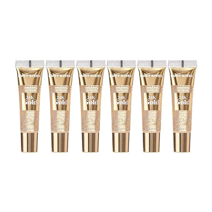 Ruby Kisses 24K Gold Oil Lip Gloss (6 Count, Gold)