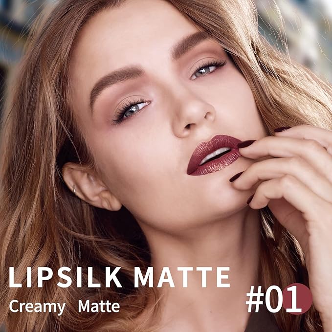 Boobeen Matte Lipstick Pencil Lip Crayon Stick Matte Velvet Lipgloss Creamy Lip Liner Full Coverage High Pigment Waterproof Non-Fade Lipstick for Women, Matte Lip Stain with Smooth Makeup