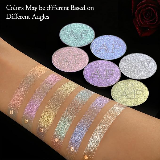 Highlighter Makeup Palette, Long Lasting New Formula, Dazzling Dazzling Shimmer