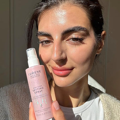 Lumene Invisible Illumination Dewy Glow Setting Spray - Facial Spray for All Skin Types - Makeup Primer & Dewy Setting Spray - Refreshing Face Mist (3.4 fl oz)