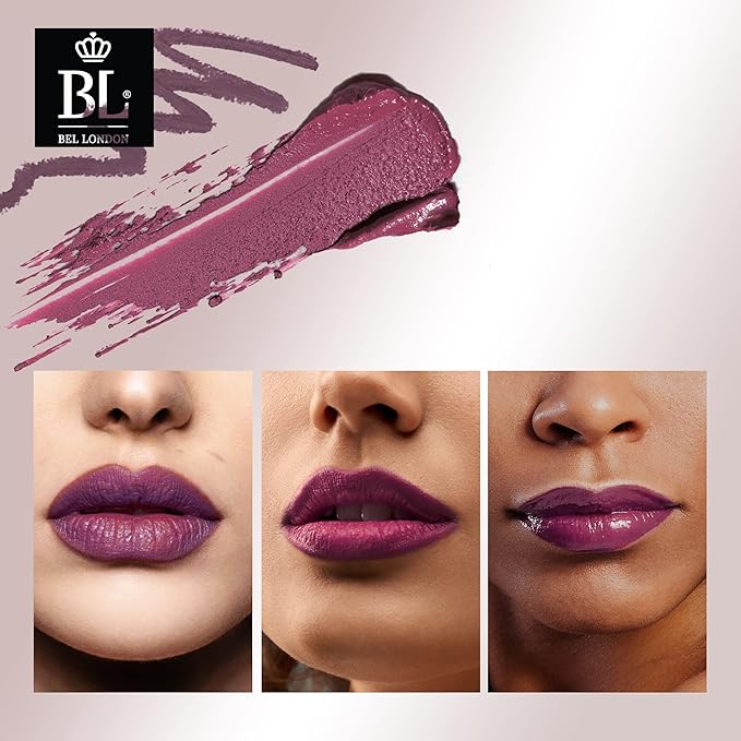 BL Color Matched Lip Liner & Lipstick Set (Rose) - Full-Coverage Argan Long Lasting Lipstick and Lip Liner Set With Natural Oils for Nourishment, Hydration, & Protection - Chemical-Free