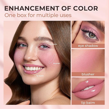Jolilab Blush Makeup Color Changing Blush Palette Cream Lips